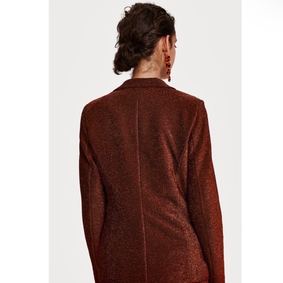 NEW SCOTCH & SODA METALLIC RUFFLED BLAZER - Picture 6 of 10